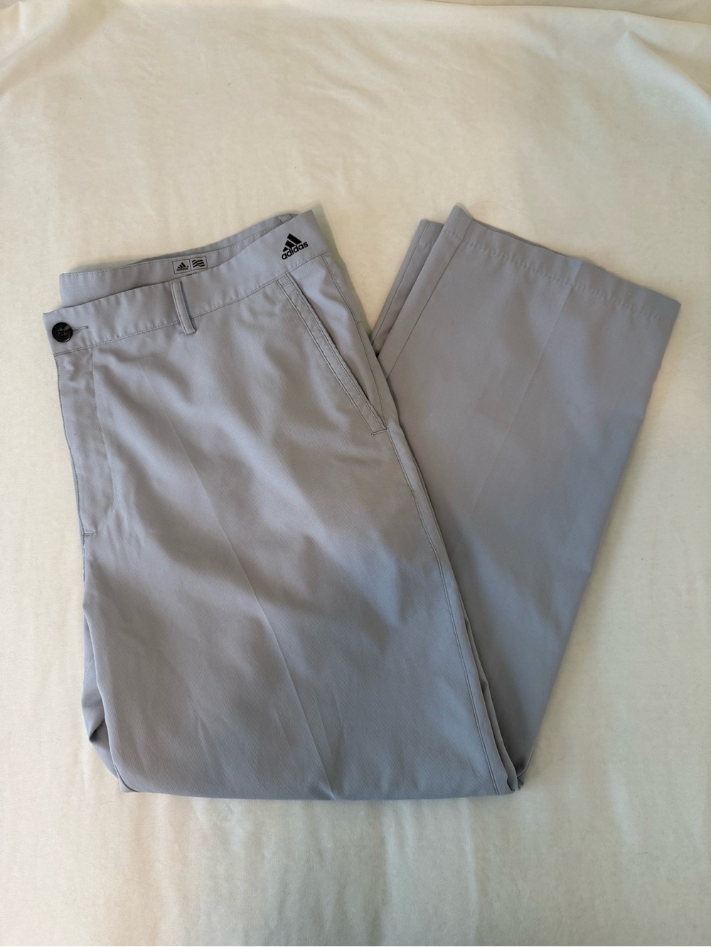 adidas Men's 40x30 Light Gray Golf Style Performance Pants Sporty